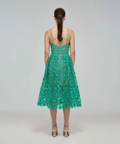 Self-portrait Spearmint Azaelea Midi Dress READY TO WEAR