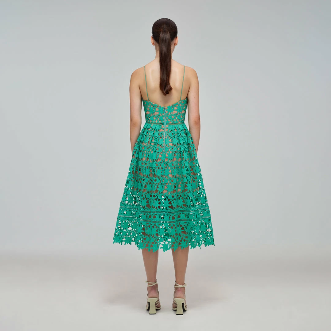Self-portrait Spearmint Azaelea Midi Dress READY TO WEAR