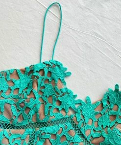 Self-portrait Spearmint Azaelea Midi Dress READY TO WEAR