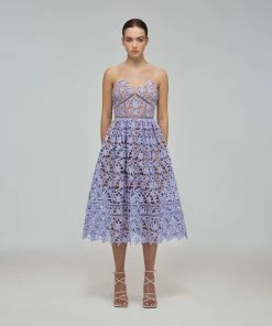 Self-portrait Lavender Azaelea Midi Dress