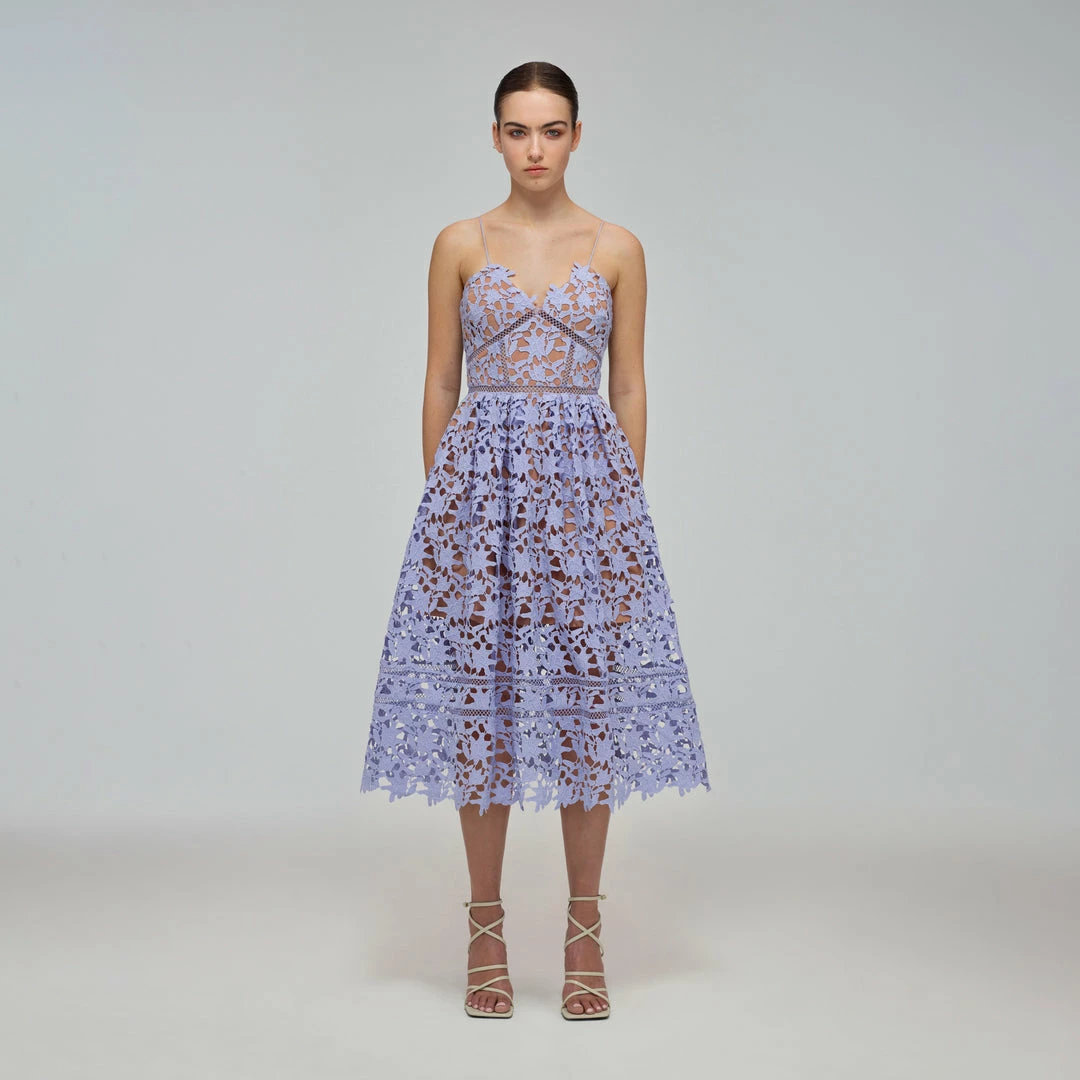 Self-portrait Lavender Azaelea Midi Dress