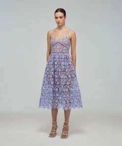 Self-portrait Lavender Azaelea Midi Dress