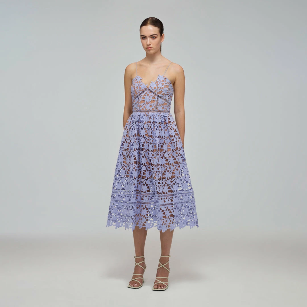 Self-portrait Lavender Azaelea Midi Dress