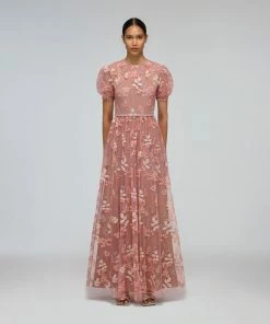 Self-portrait READY TO WEAR Blossom Sequin Maxi Dress