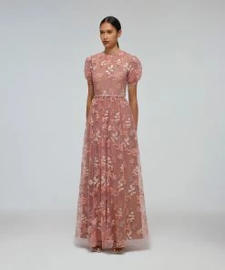 Self-portrait READY TO WEAR Blossom Sequin Maxi Dress