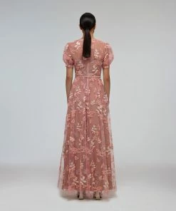 Self-portrait READY TO WEAR Blossom Sequin Maxi Dress