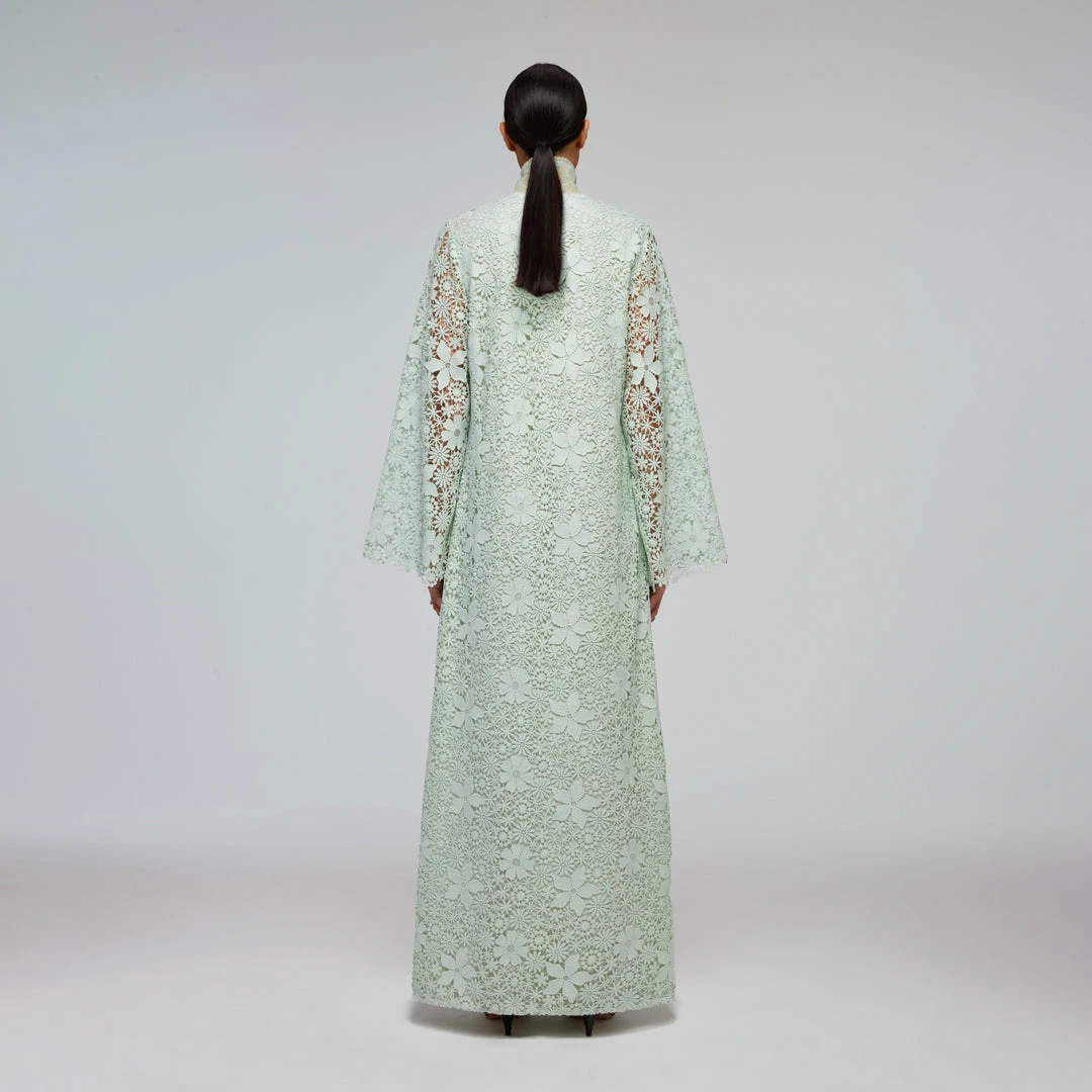 Self-portrait READY TO WEAR Mint Guipure Lace Maxi Dress