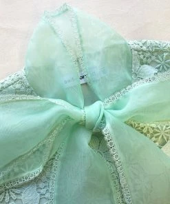 Self-portrait READY TO WEAR Mint Guipure Lace Maxi Dress