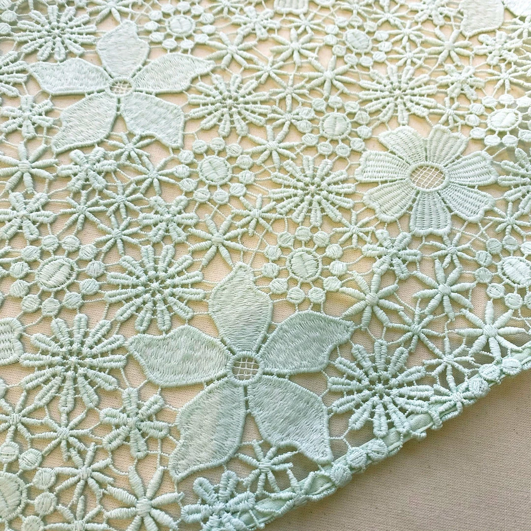 Self-portrait READY TO WEAR Mint Guipure Lace Maxi Dress