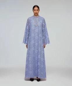Self-portrait Lilac Guipure Lace Maxi Dress