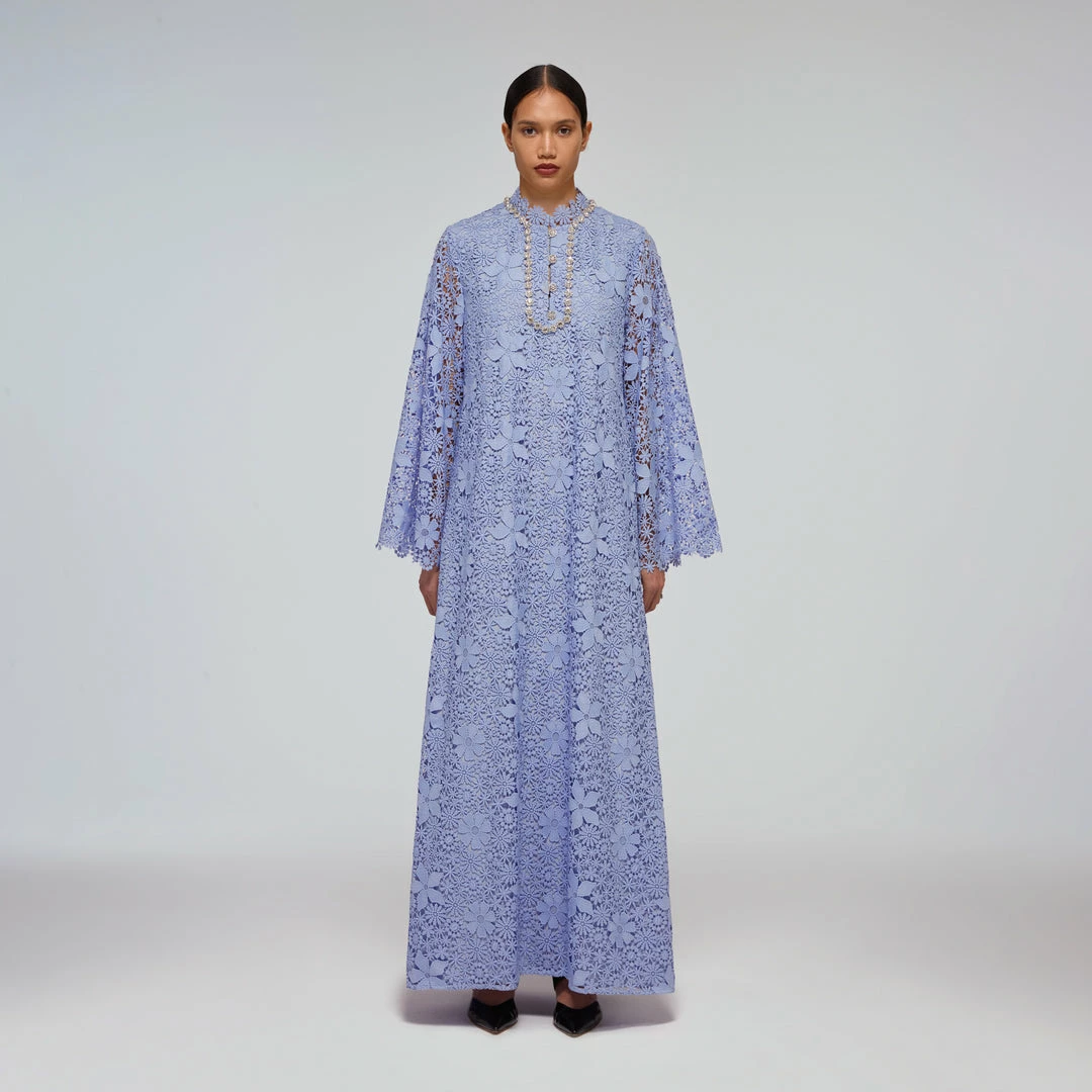 Self-portrait Lilac Guipure Lace Maxi Dress
