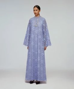 Self-portrait Lilac Guipure Lace Maxi Dress