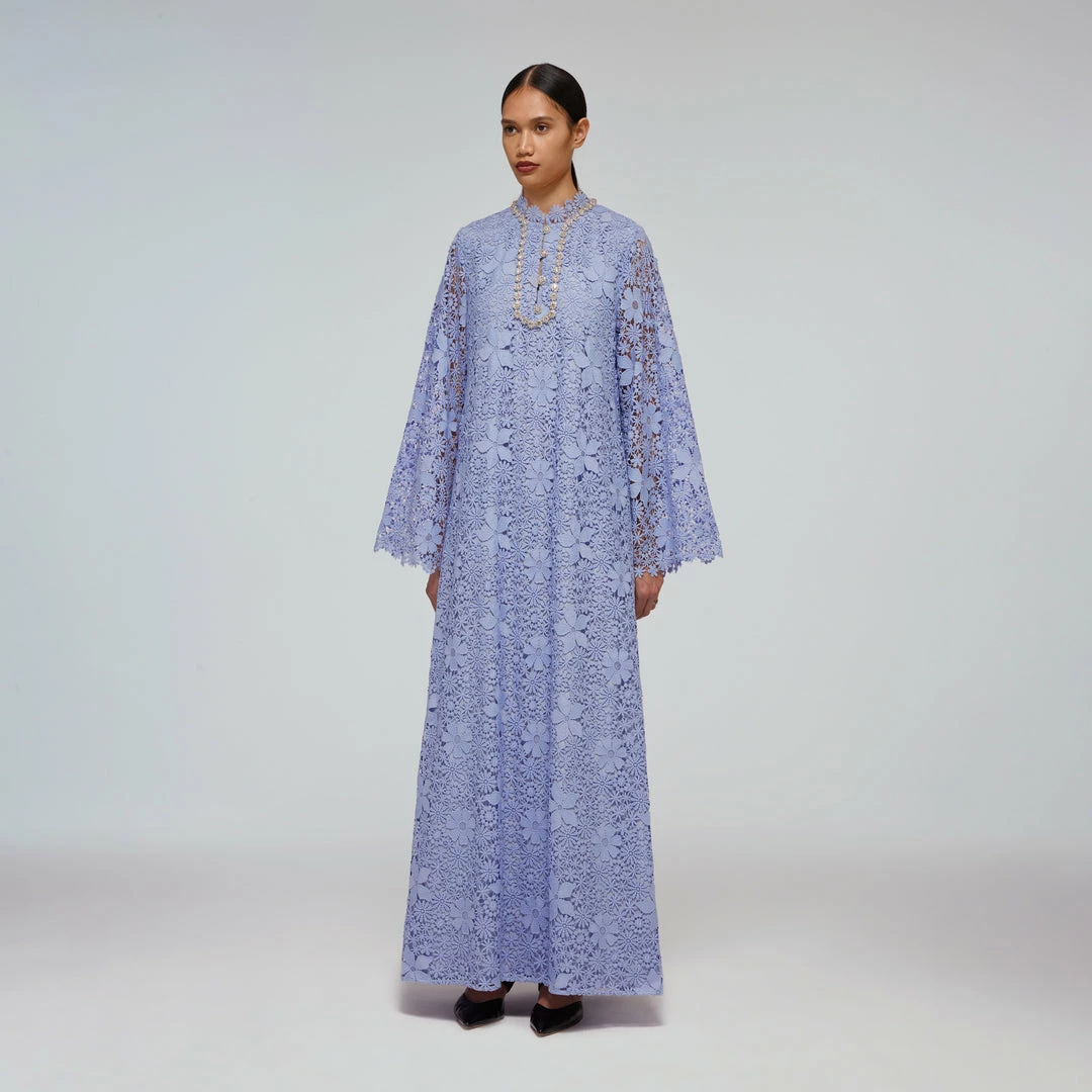 Self-portrait Lilac Guipure Lace Maxi Dress
