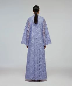 Self-portrait Lilac Guipure Lace Maxi Dress