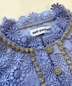 Self-portrait Lilac Guipure Lace Maxi Dress