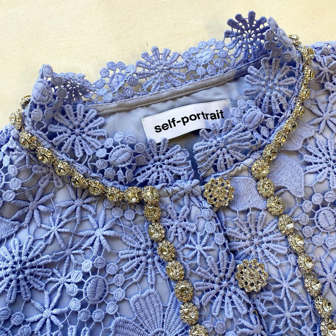 Self-portrait Lilac Guipure Lace Maxi Dress