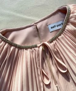 Self-portrait READY TO WEAR Pink Tiered Chiffon Cape Maxi Dress