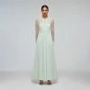 Self-portrait Mint Chiffon & Fine Lace Maxi Dress READY TO WEAR