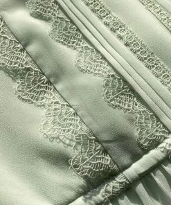 Self-portrait Mint Chiffon & Fine Lace Maxi Dress READY TO WEAR