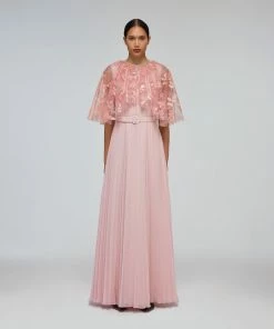 Self-portrait READY TO WEAR Blossom Sequin Chiffon Maxi Dress