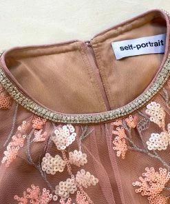 Self-portrait READY TO WEAR Blossom Sequin Chiffon Maxi Dress