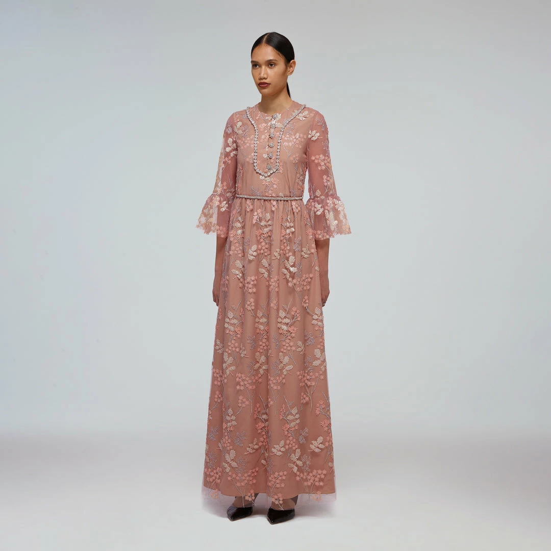 Self-portrait READY TO WEAR Blossom Sequin Kaftan