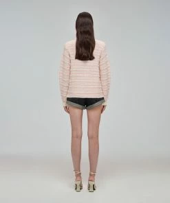Self-portrait Pastel Multi Stripe Knit Oversized Cardigan READY TO WEAR