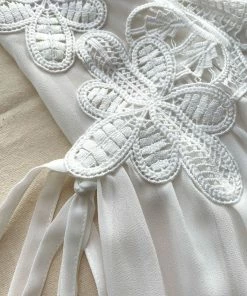 Self-portrait Swim & Resort White Macrame Lace Georgette Mini Dress