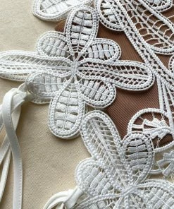 Self-portrait White Macrame Lace Top Swim & Resort