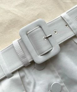 Self-portrait Swim & Resort White Broderie Scallop Canvas Short