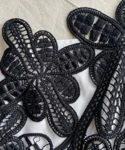 Self-portrait Monochrome Macrame Lace Canvas Playsuit