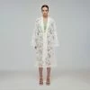 Self-portrait White Tropical Leaf Embroidered Kaftan Swim & Resort