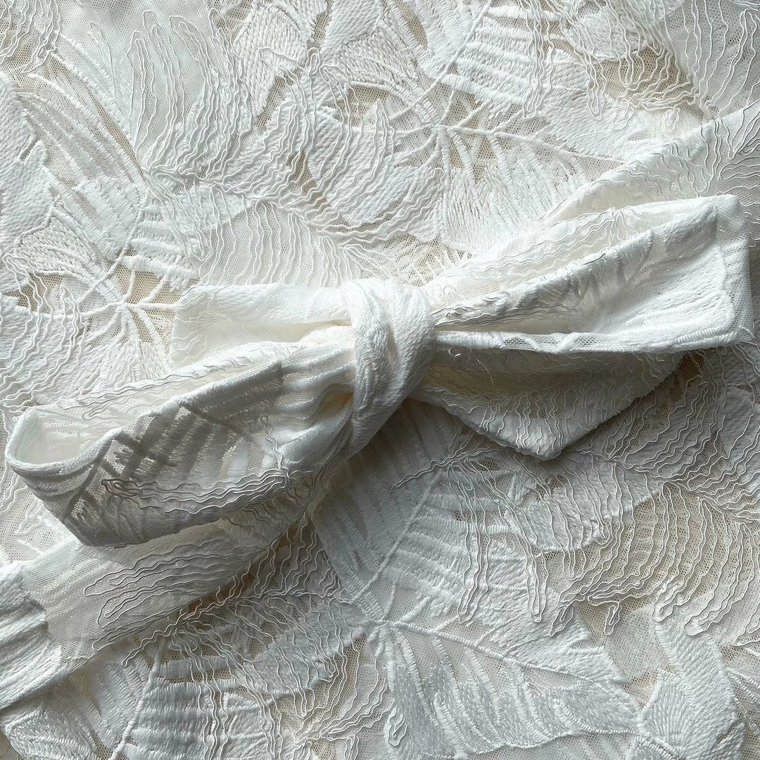 Self-portrait White Tropical Leaf Embroidered Kaftan Swim & Resort