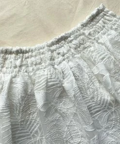 Self-portrait White Tropical Leaf Embroidered Midi Skirt Swim & Resort