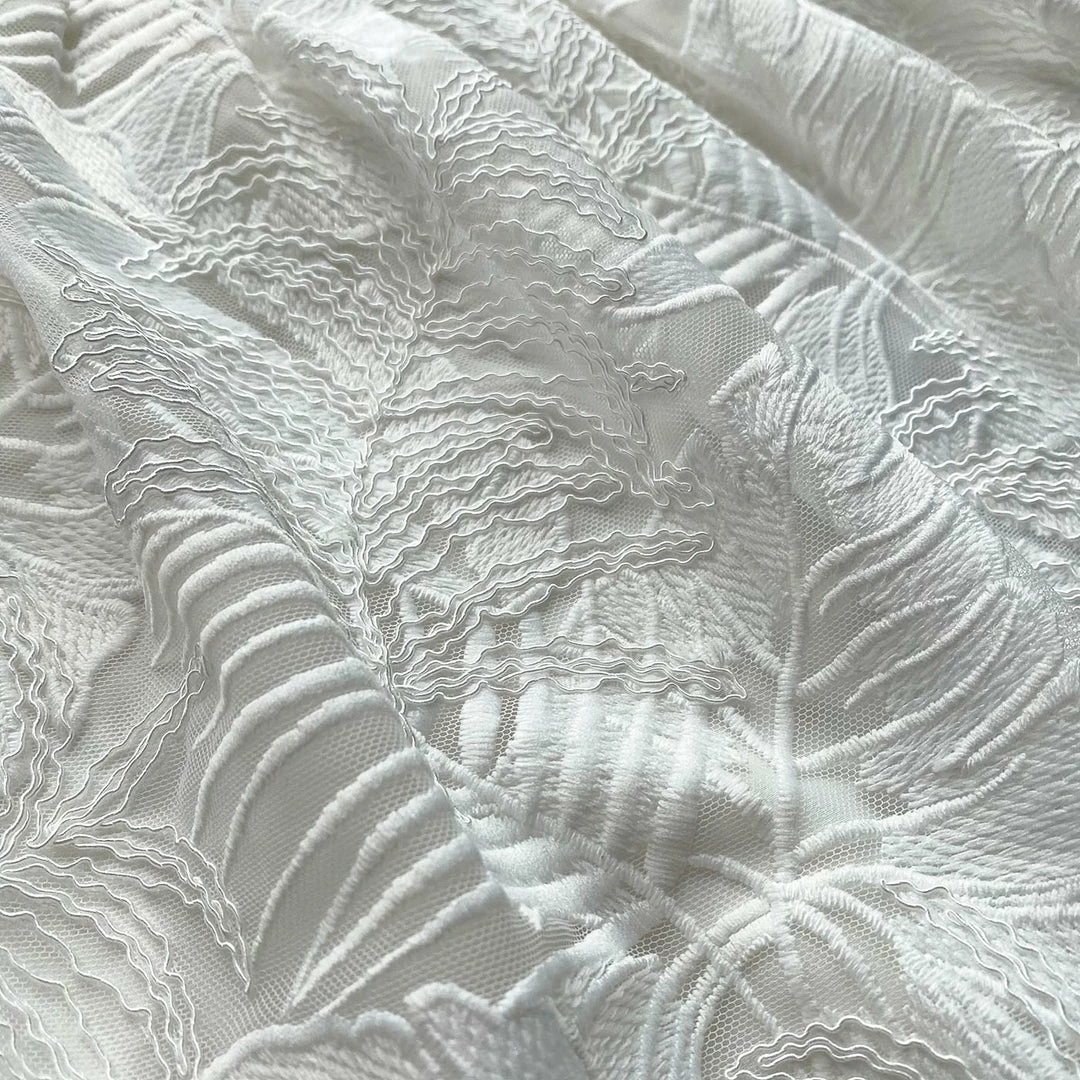 Self-portrait White Tropical Leaf Embroidered Midi Skirt Swim & Resort