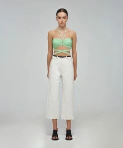 Self-portrait Spearmint Halter Neck Bikini Top