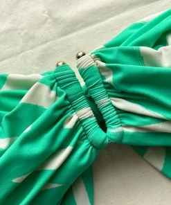 Self-portrait Mint Brushstroke Bandeau Bikini Top Swim & Resort