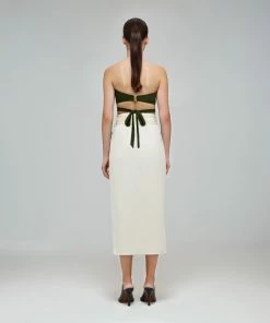 Self-portrait Swim & Resort Khaki Bandeau Bikini Top