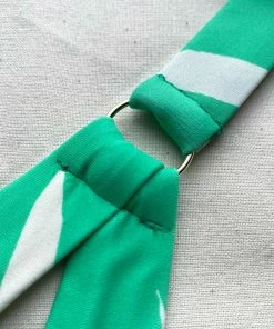 Self-portrait Mint Brushstroke One Shoulder Bikini Top