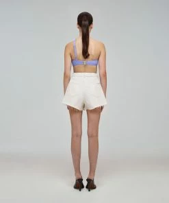 Self-portrait Lilac One Shoulder Bikini Top