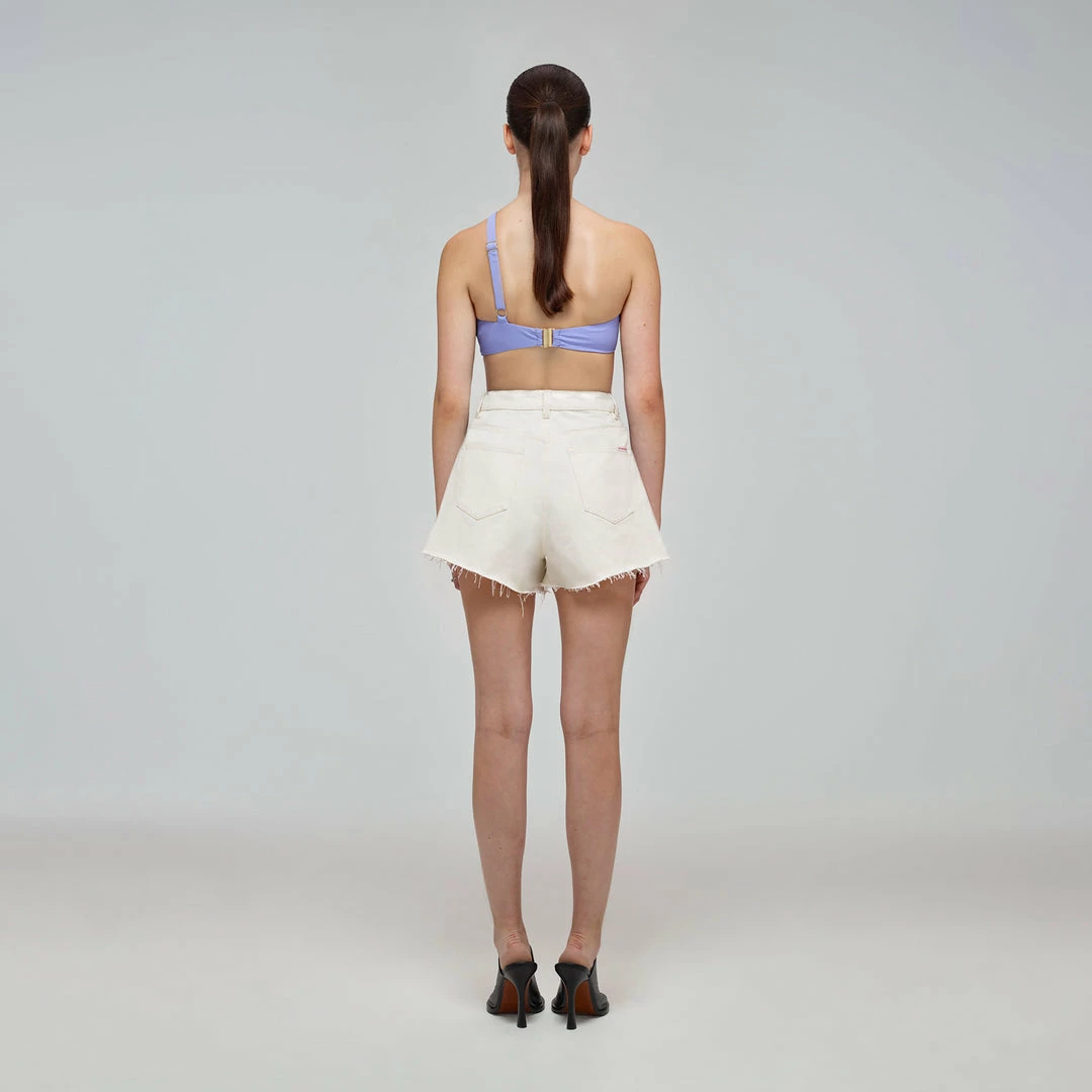 Self-portrait Lilac One Shoulder Bikini Top