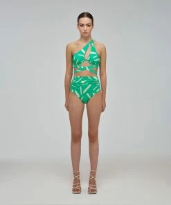 Self-portrait Mint Brushstroke High Waisted Brief Swim & Resort