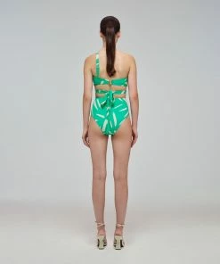 Self-portrait Mint Brushstroke High Waisted Brief Swim & Resort