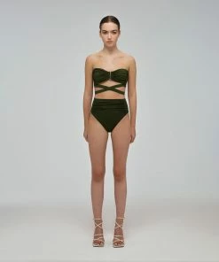 Self-portrait Khaki High Waisted Brief Swim & Resort
