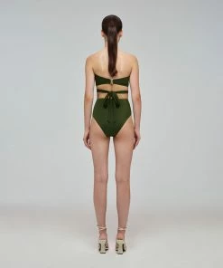 Self-portrait Khaki High Waisted Brief Swim & Resort