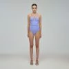 Self-portrait Lilac Halter Neck Swimsuit