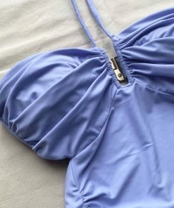 Self-portrait Lilac Halter Neck Swimsuit