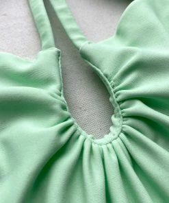 Self-portrait Spearmint Cut Out Halter Neck Swimsuit Swim & Resort