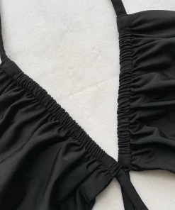 Self-portrait Black Cut Out Halter Neck Swimsuit