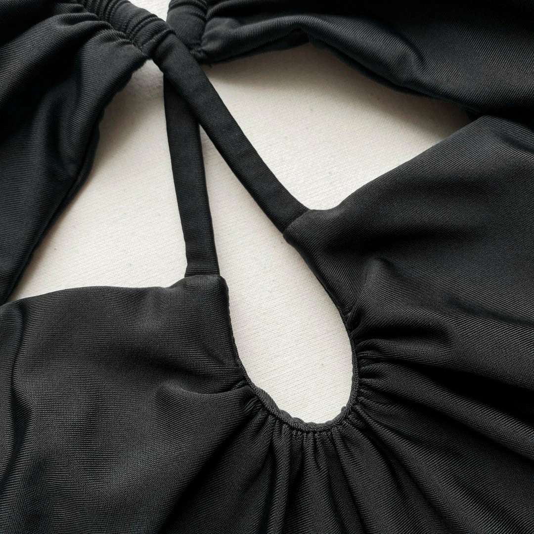 Self-portrait Black Cut Out Halter Neck Swimsuit